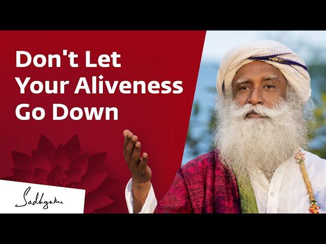 Don't Let Your Aliveness Go Down | Sadhguru