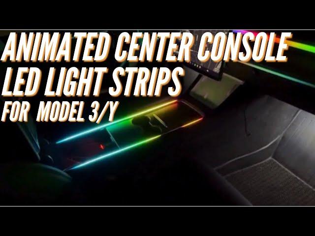 Full-Color Animated Center Console Light Strips for Tesla Model 3 & Y