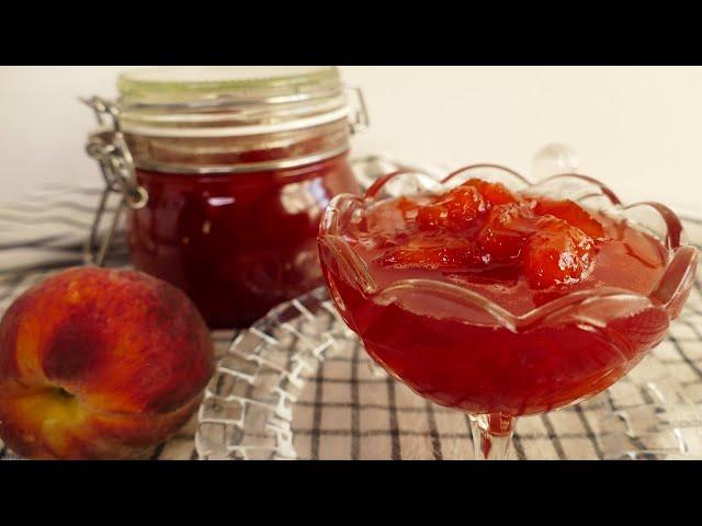 The most delicious and thick peach jam in 20 minutes! Only peaches and sugar!