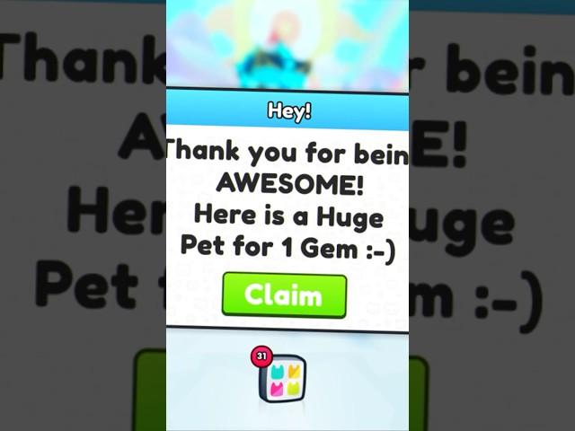 1 GEM Huge in Pet Simulator 99! Pet Sim 99 #shorts #roblox