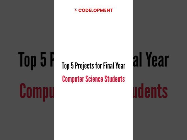 Top 5 Projects For Final Year Computer Science Students #cseprojects #viralshorts #computerscience