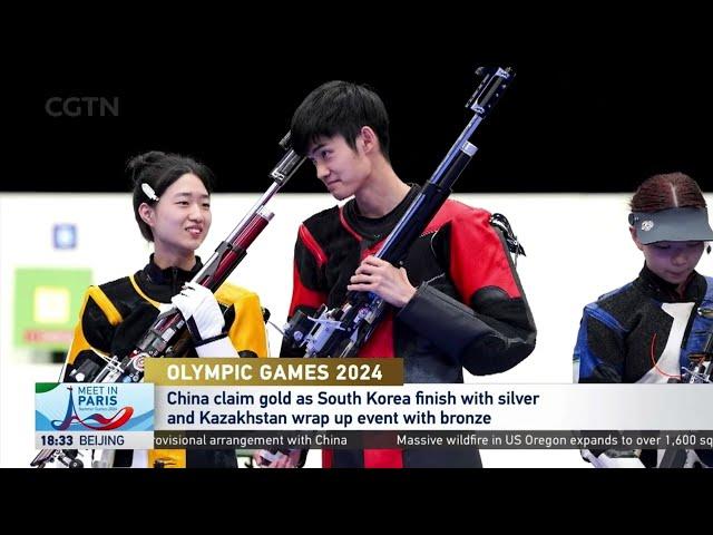 ️1st gold for China at Paris 2024 Olympics! Huang & Sheng win 10m air rifle mixed team event