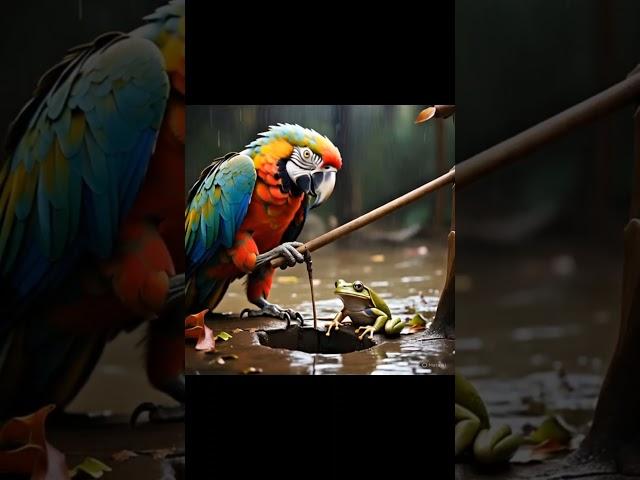 Raju the Parrot and the Little Frog’s Precious Friendship.
