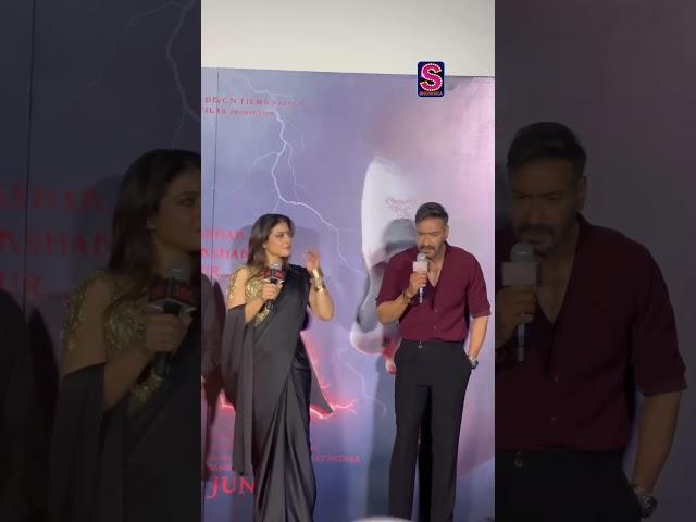 Watch as Ajay Devgn interrupts Kajol during the 'Maa' trailer launch?
