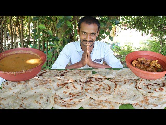 UNLIMITED PAROTTA EATING CHALLENGE ,CHICKEN GRAVEY WITH MUTTON GRAVEY | INDIAN MUKBANG