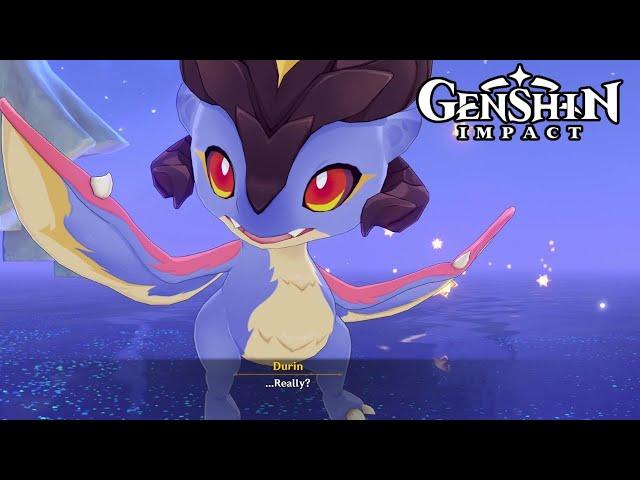 Evil Dragon Transform into Mini Durin Cutscene Animation | Summertide Scales & Tales Genshin Impact