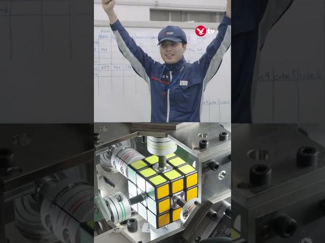 Robot breaks Rubik's Cube world record  #technology #shorts