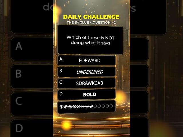 The 1% Club Quiz - Daily Challenge - Question 42