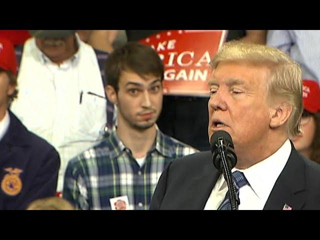 Smirking ‘Plaid Shirt Guy’ Upstages Trump During Montana Rally