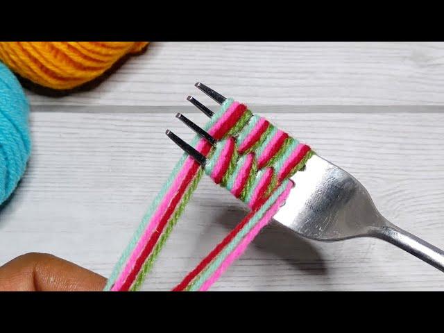 Amazing 3 Beautiful Woolen Yarn Flower making ideas with Fork | Easy Sewing Hack