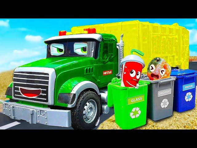 Who Threw The Trash Around? Garbage Truck Classify Waste | Zambo Color Toys