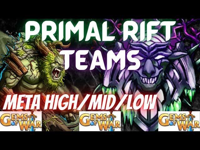 Gems of War 3 Best Primal Rift Teams Hi/Mid/Low | Primal Rift Faction Event Guide
