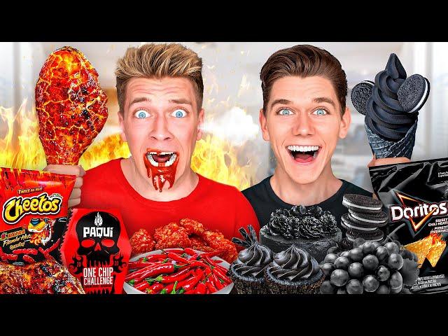 Eating Only One Color Of Food For 24 Hours!! How To Break 100 Rules with Rainbow Foods vs Friends