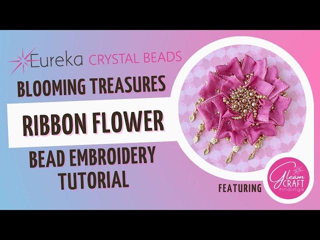 How to: Blooming Treasures Brooch  Silk Ribbon Flower Free Bead Embroidery Tutorial | DIY