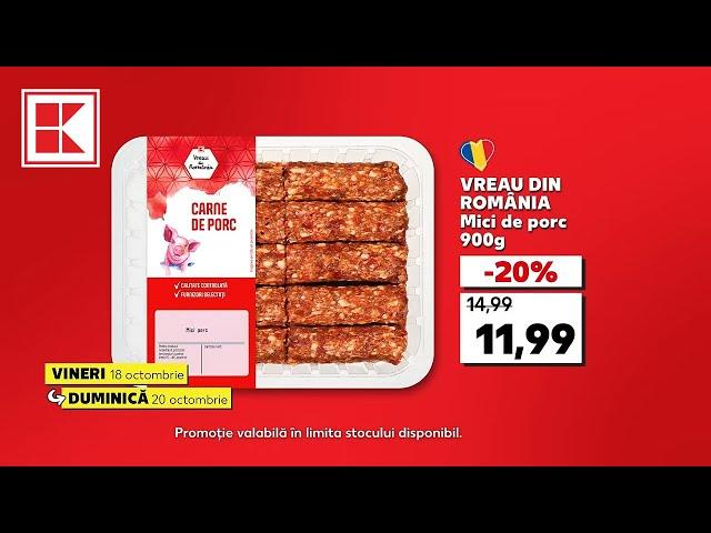 Oferta Kaufland din 18-20 octombrie: mici de porc, pulpe de pui și vinete