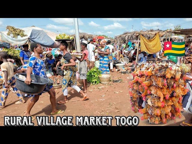 Largest rural village market day in south Togo  west Africa. Cost of living in my African village