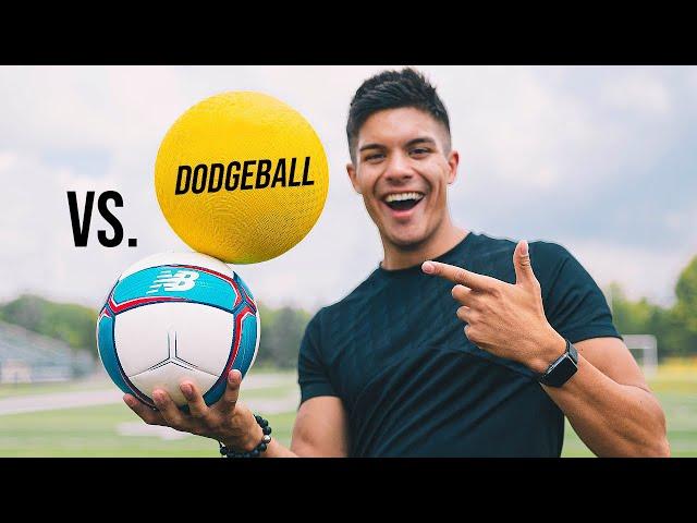 DODGE-BALL VS. FOOTBALL (soccer ball) TEST