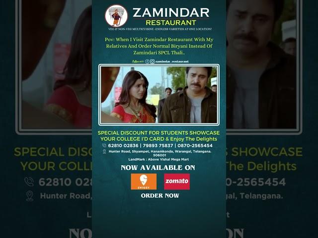 Zamindar Restaurant | Best Restaurant In Warangal | Best Family Restaurant In Warangal #Meme#Funny