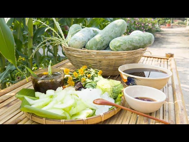 Harvesting wax gourd, make tea in the hot season #gardening