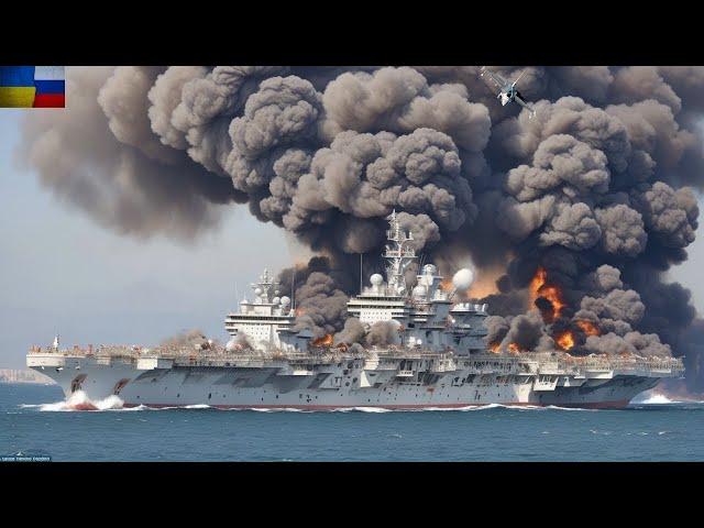 1 MINUTE AGO! Ukrainian F-16 destroys Russian aircraft carrier containing 150 secret jets