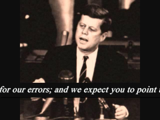 President John F Kennedy's speech, warning us...