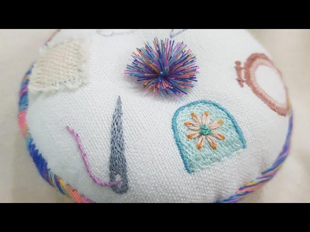 프랑스자수 핀쿠션/embroidery material pin cushion