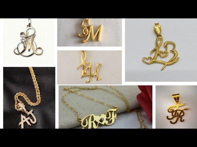 stylish alphabet locket design | letest couple gold pendant designs | gold pendant designs