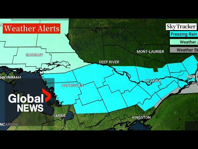 Freezing rain, snow on the way for parts of Quebec, Ontario