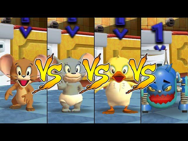 Tom and Jerry in War of the Whiskers Jerry Vs Nibbles Vs Duckling Vs Robot Cat (Master Difficulty)