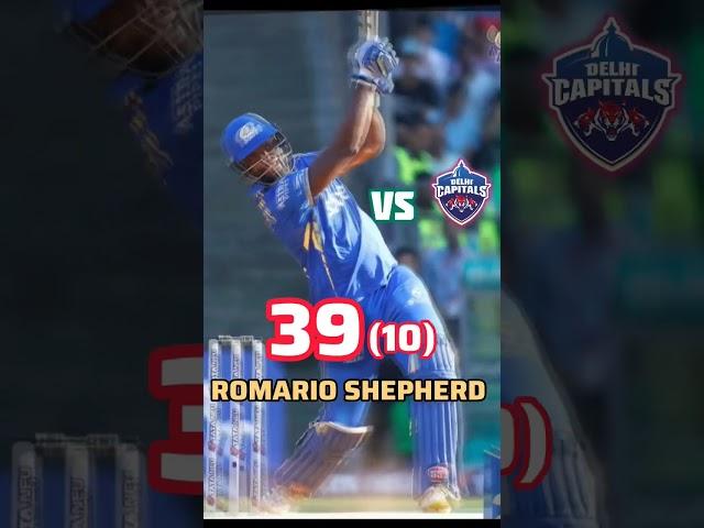 ROMARIO SHEPHERD batting against DC | | Mumbai Indians| #viral #love #shortvideo  @krcreations005