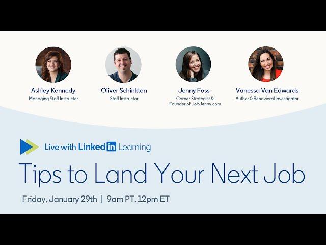 Live with LinkedIn Learning: Tips for Job Seekers