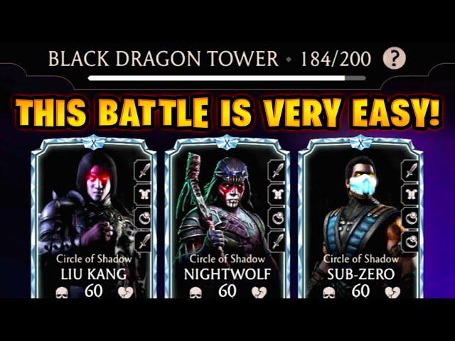 MK Mobile. How to Beat Battle 184 in Fatal Black Dragon Tower. It's Actually EASY!