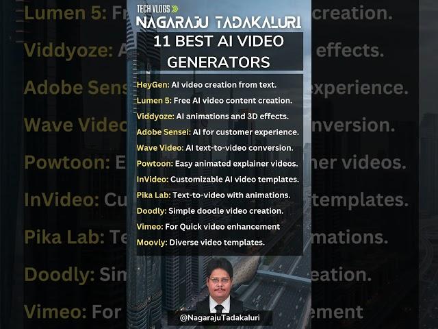 11 BEST AI VIDEO GENERATORS #videogenerator #aivideo