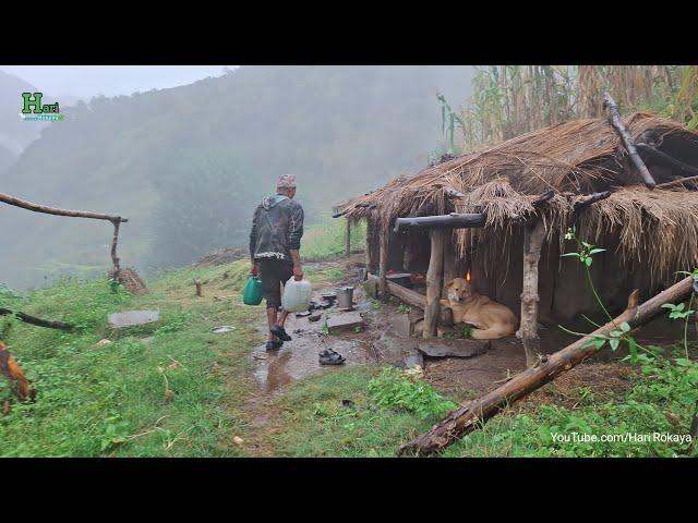 Beautiful Nepali Mountain Village Life of Nepal | Most Peaceful And Relaxing Village Life |Rainy Day