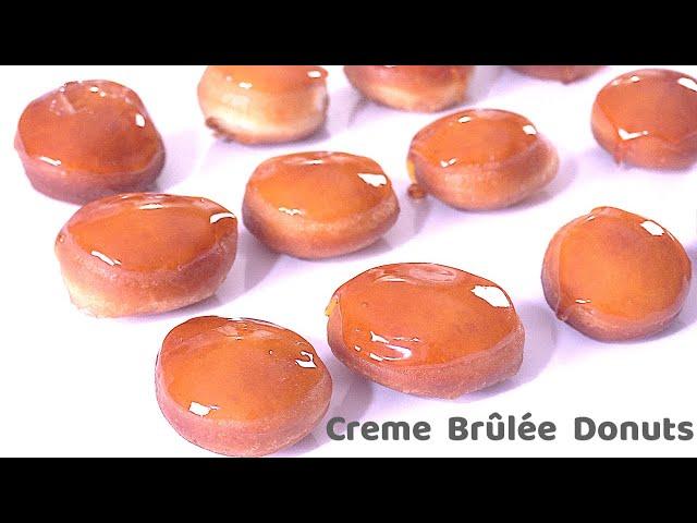 Creme Brulee Donuts| Vanilla Custard Cream Doughnuts Recipe (No oven) 〜Dessert Wizard