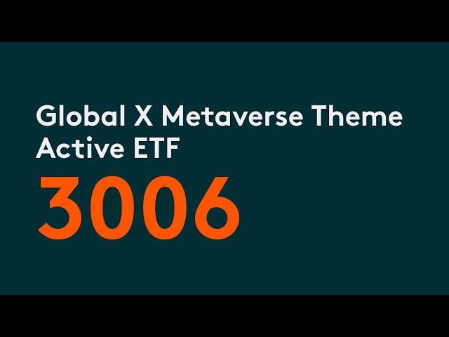 Global X Metaverse Theme Active ETF | Global X ETFs Hong Kong | 3006