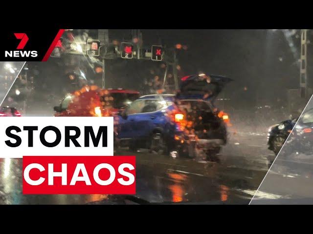 Sydney thunderstorm damages cars on Harbour Bridge | 7NEWS