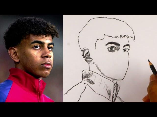 How To Draw Lamine Yamal || Easy Pencil Sketch || Spain Footballer || Portrait Drawing Tutorial