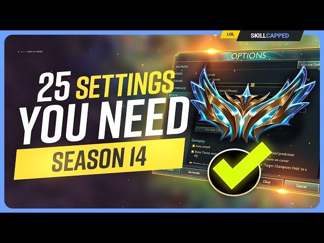 25 SETTINGS and HOTKEYS you NEED for SEASON 14 - League of Legends