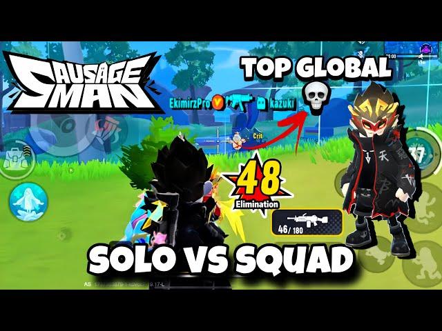 48 KILL !!  SKIN LEGEND WUKONG  SOLO VS SQUAD SAUSAGE MAN ( EkimirzYtube )