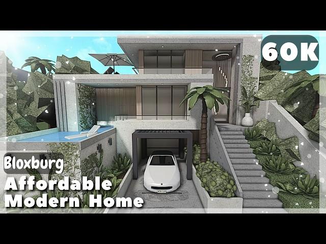 BLOXBURG: Warm Affordable Modern Home Speedbuild | Roblox House Build