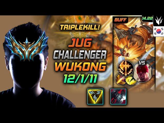 Wukong Jungle Build Trinity Force Conqueror - LOL KR Challenger Patch 14.22