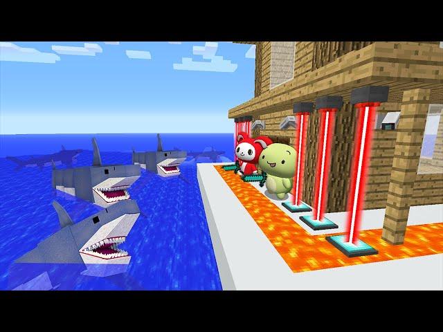 SAFEST SECURITY HOUSE vs ZOMBIE SHARK - Minecraft