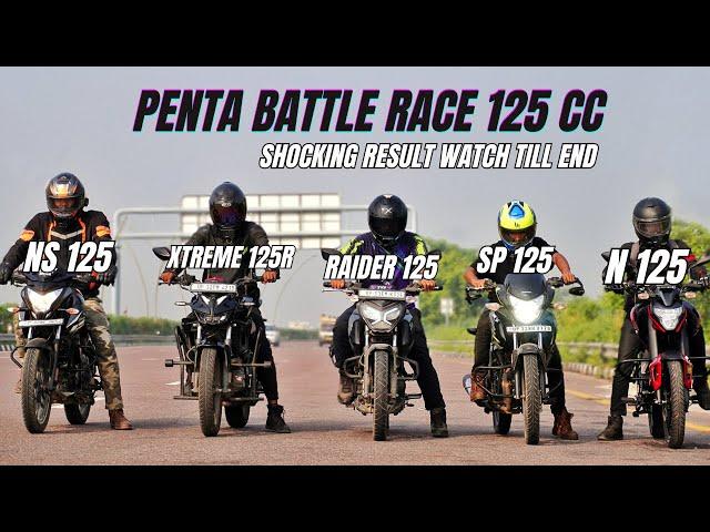 2025 Bajaj Pulsar N125 Vs Honda Sp125 Vs Tvs Raider 125 vs Hero Xtreme 125R Vs NS125 Penta Drag race