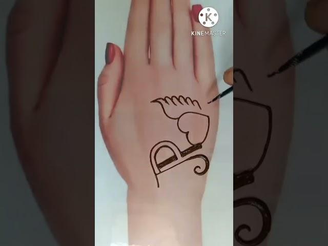 P letter heart tattoo mehndi design|P name tattoo on hand Designs2022#newshorts#youtubeshorts#shorts