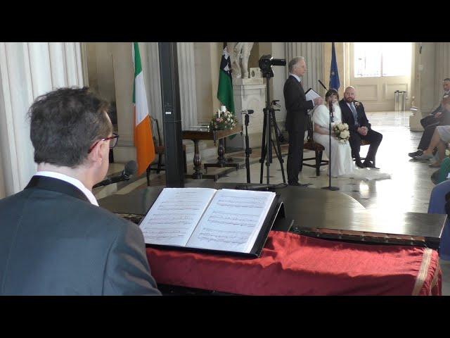 Wedding Ceremony at City Hall ,  Dublin , Sean De Burca , Wedding Ceremony Singer , Piano player