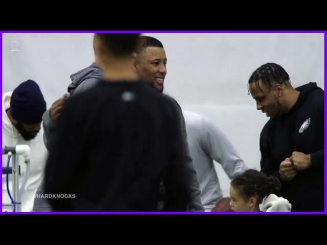 Giants run into Saquon Barkley at Penn State Pro Day after he signed with the Eagles | Hard Knocks