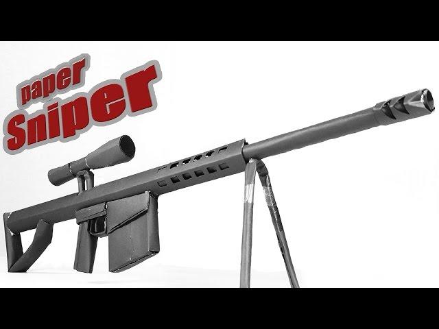 How To Make A Paper Barrett 50 cal Sniper  Rifle That Shoots - (with instructions)