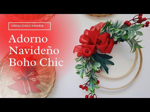 ADORNO NAVIDEÑO ESTILO BOHO CHIC / Creaciones Kmaria 2020