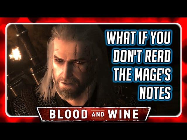 Witcher 3  Return to the Unseen Elder before Reading the Mage's Notes   BLOOD AND WINE 